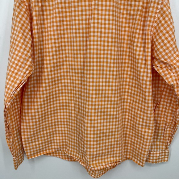 Lacoste Long Sleeve Button Shirt Men's 2XL Orange Check Print Classic Fit 45 - Picture 8 of 10